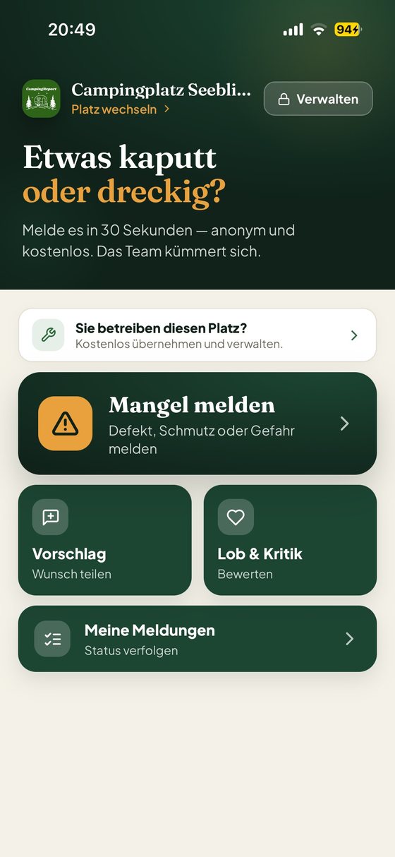 CampingReport — Platz-Übersicht